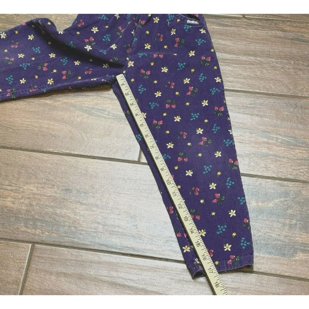 Vintage Oshkosh BGosh Girl's 5 Corduroy Fruit Pants Strawberries Blueberries USA